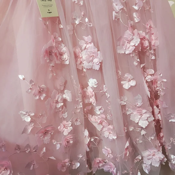 JessaKae Light Pink Dress with Flowers - Picture 3 of 8